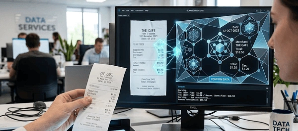 Converting an image of a receipt into machine-readable information
