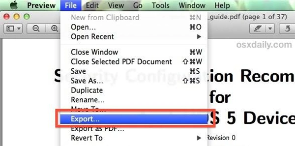 Preview app file options