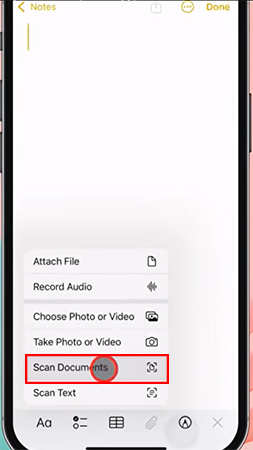 an iPhone screen showing multiple functions in Notes app