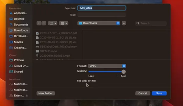 Adjust quality and save&nbsp;